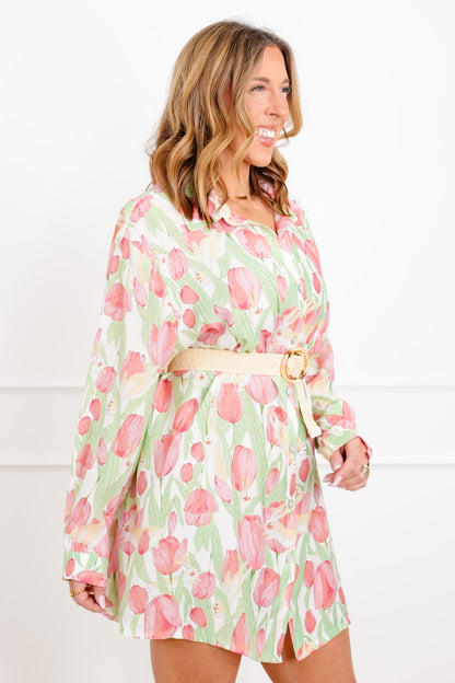POL Floral Print Long Sleeve Dress - Freckled Poppy