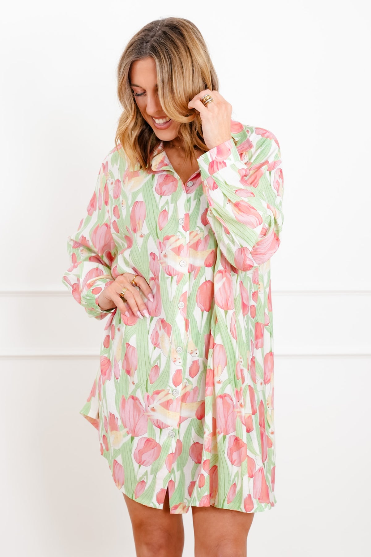 POL Floral Print Long Sleeve Dress - Freckled Poppy