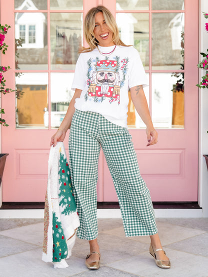 Plus/Reg Short Sleeve Candy Cane Nutcracker Christmas Graphic Tee - Freckled Poppy