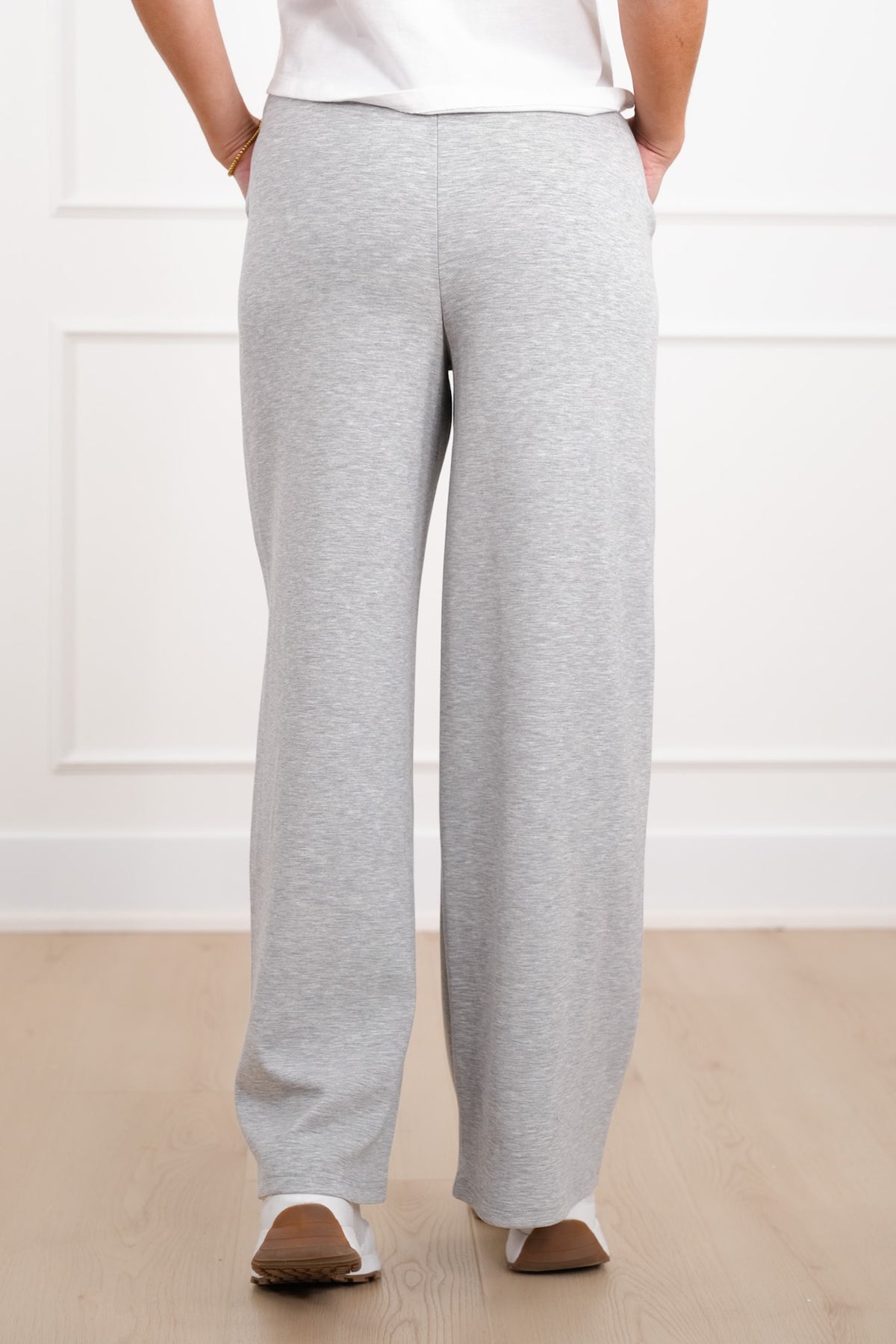 Smooth Knit Elastic Waist Pintuck Sweatpants - Freckled Poppy