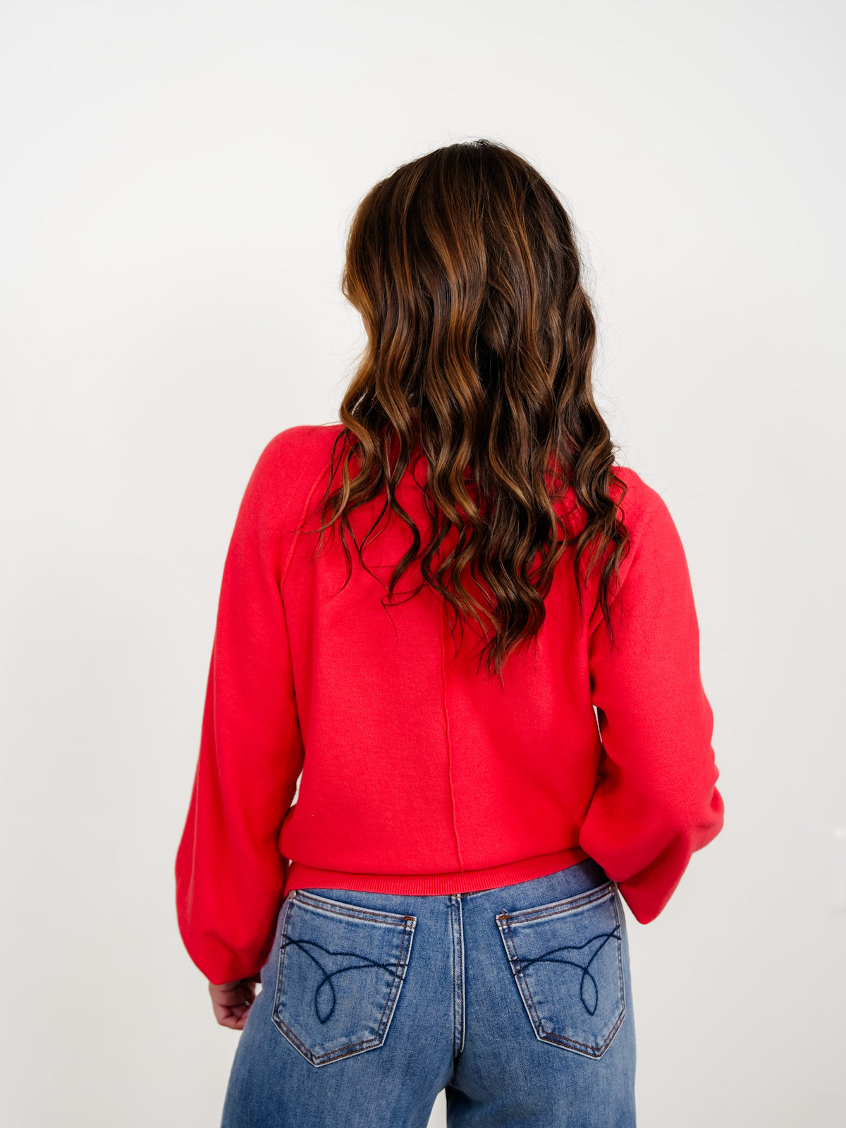 Long Sleeve Half Button Pullover Sweater - Freckled Poppy
