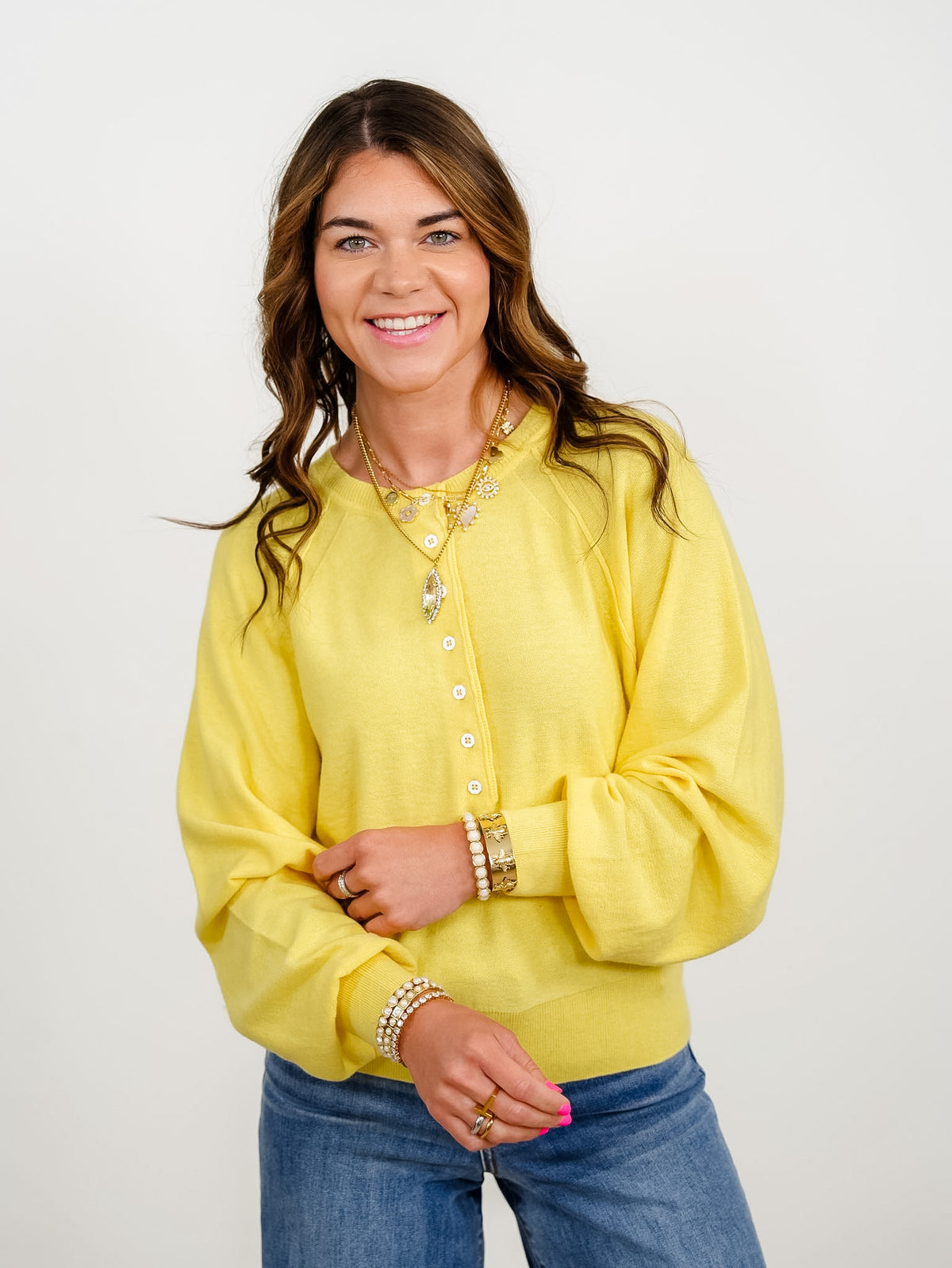 Long Sleeve Half Button Pullover Sweater - Freckled Poppy