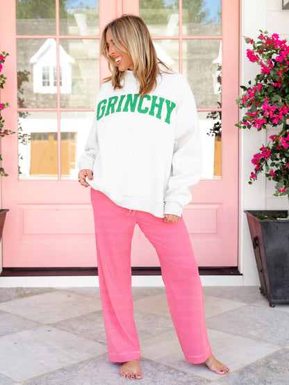 Reversible Long Sleeve "Grinch/Naughty" Mock Neck Sweatshirt
