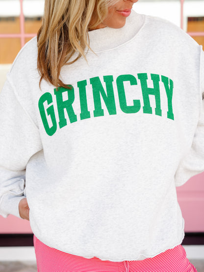 Reversible Long Sleeve "Grinch/Naughty" Mock Neck Sweatshirt