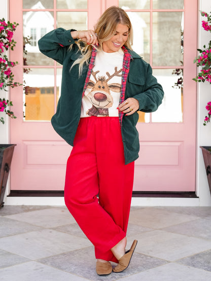Restock! Corduroy and Plaid Reversible Long Sleeve Shacket