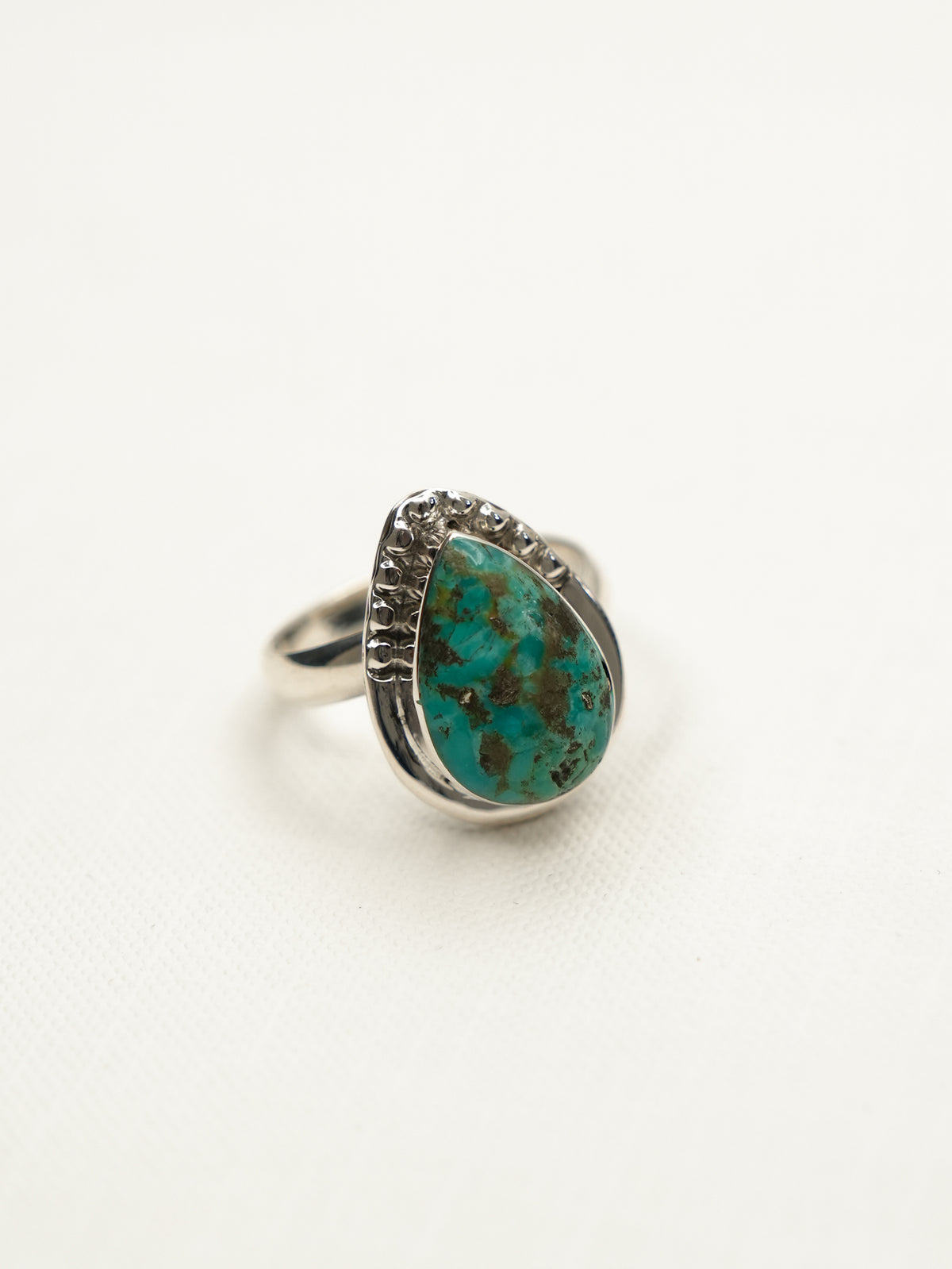BOHO SOL Turquoise Teardrop Adjustable Ring - Freckled Poppy