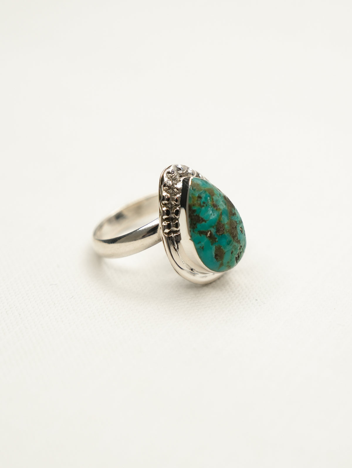BOHO SOL Turquoise Teardrop Adjustable Ring - Freckled Poppy
