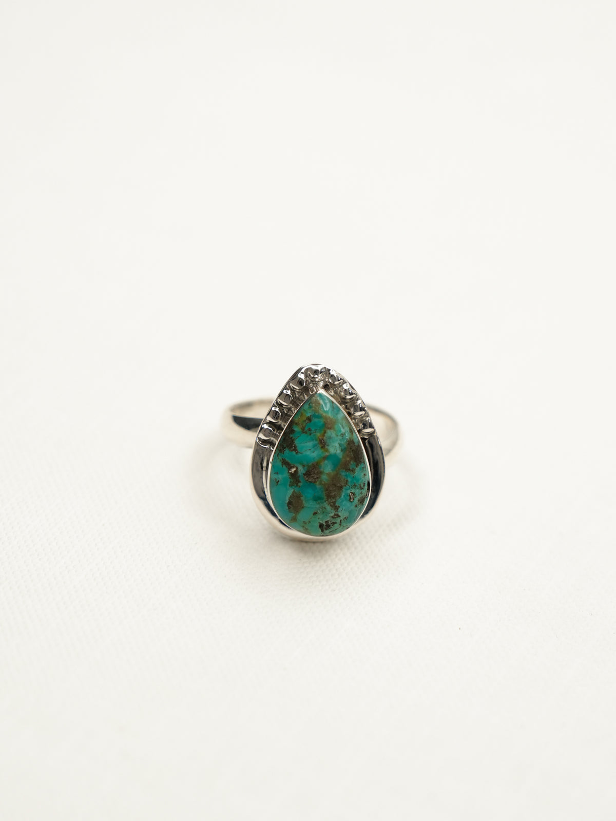 BOHO SOL Turquoise Teardrop Adjustable Ring - Freckled Poppy