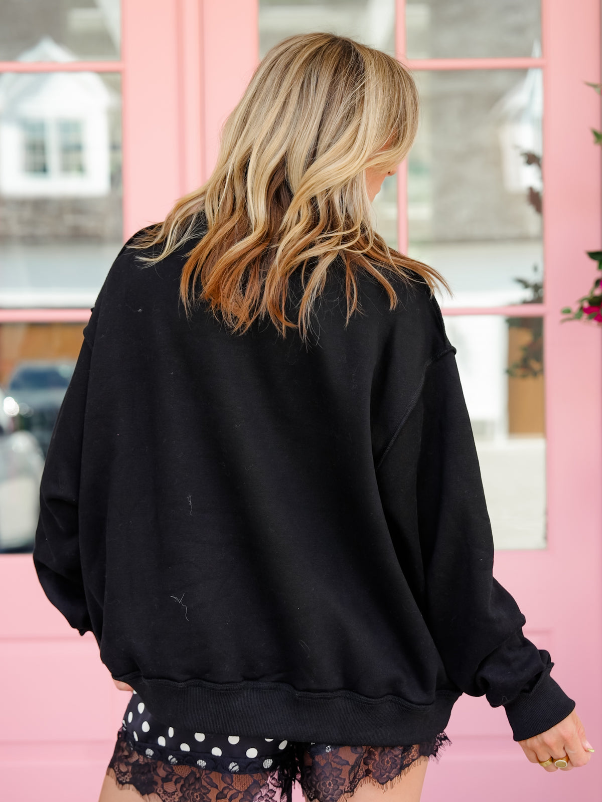 Reversible Long Sleeve Haunted/Spooky Mock Neck Graphic Sweatshirt - Freckled Poppy