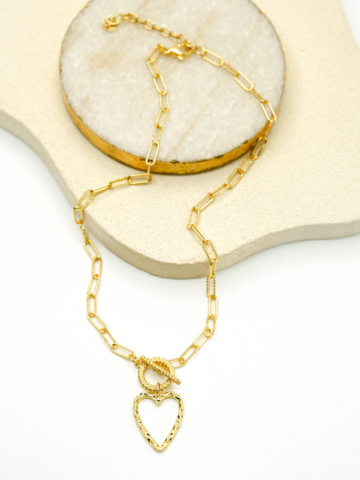 Heart Toggle Necklace - Freckled Poppy