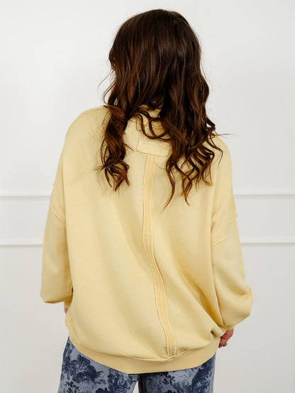 Mineral Wash Long Sleeve Mock Neck Sweatshirt - Freckled Poppy