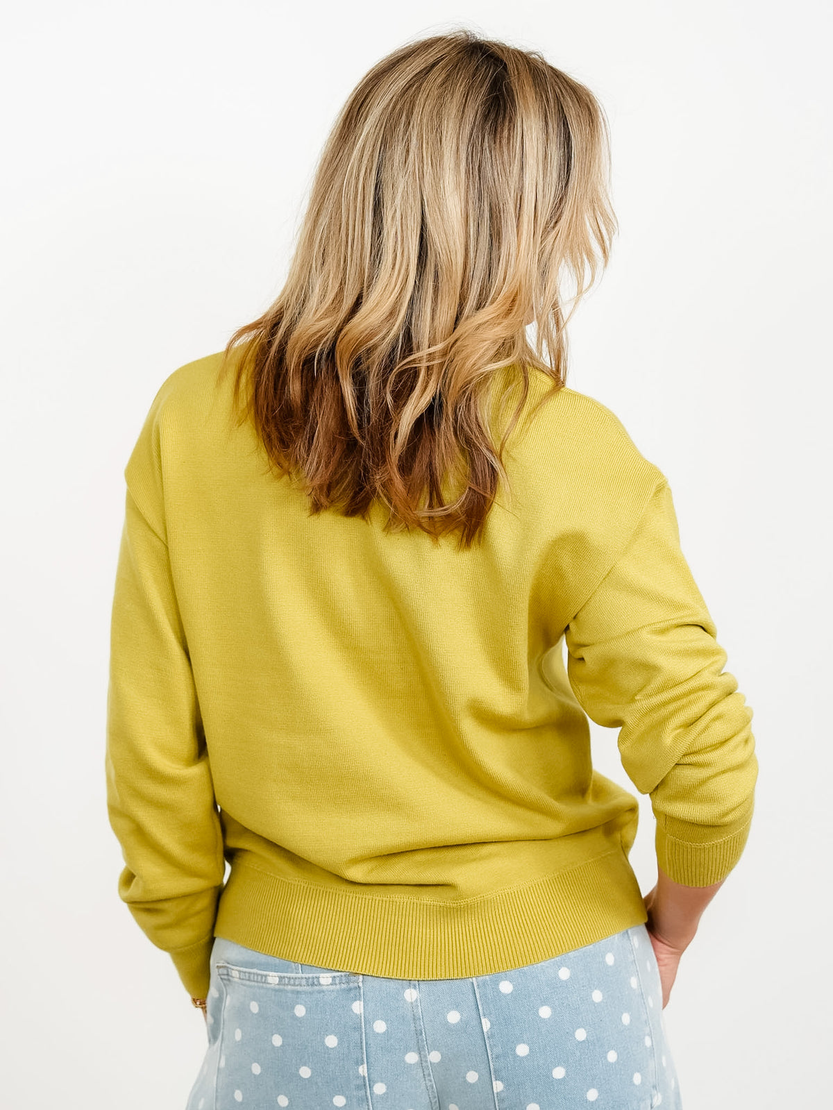 Solid Long Sleeve Crew Neck Pullover Sweater - Freckled Poppy