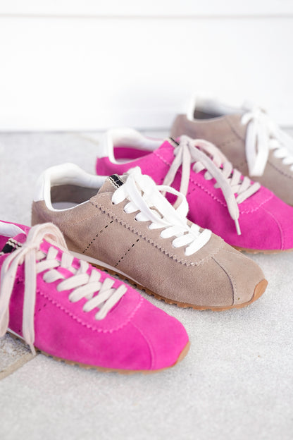 Shu Shop Retro Low-Top Suede Sneakers - Freckled Poppy