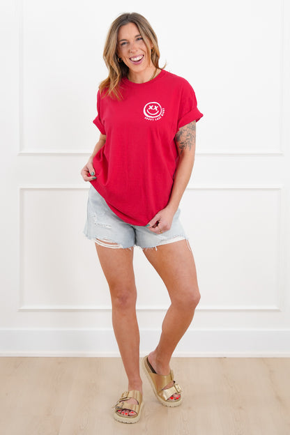 Plus/Reg Short Sleeve "Back On My Bullshit" Graphic Tee - Freckled Poppy
