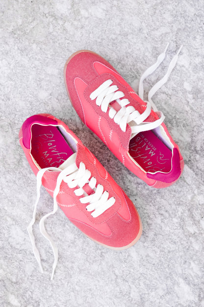 Blowfish Retro Canvas Lace Up Sneaker with Contrast Stitching - Freckled Poppy