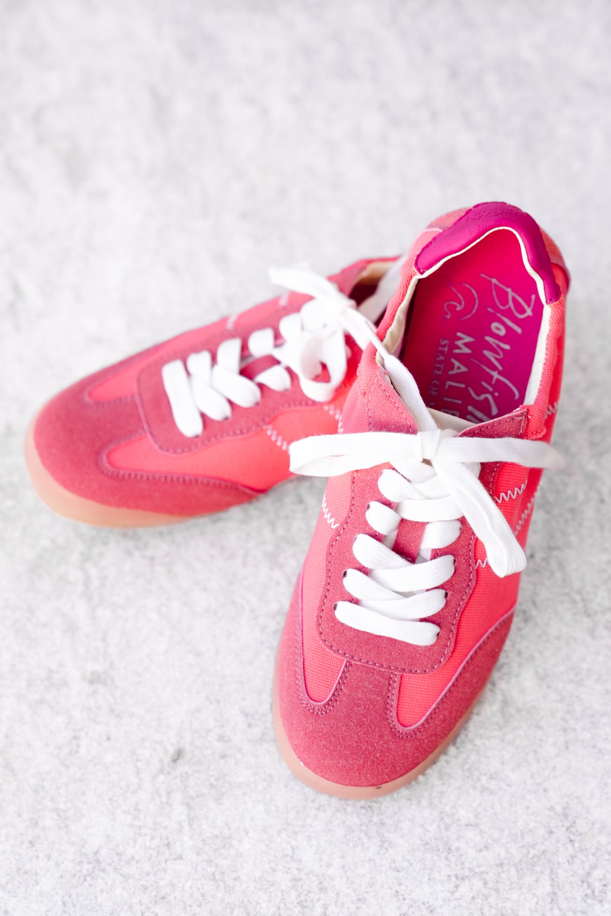 Blowfish Retro Canvas Lace Up Sneaker with Contrast Stitching - Freckled Poppy