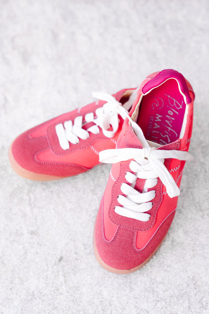 Blowfish Retro Canvas Lace Up Sneaker with Contrast Stitching - Freckled Poppy
