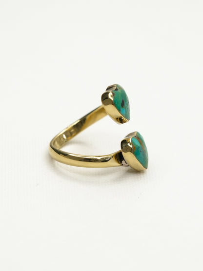 BOHO SOL Double Heart Adjustable Ring - Freckled Poppy