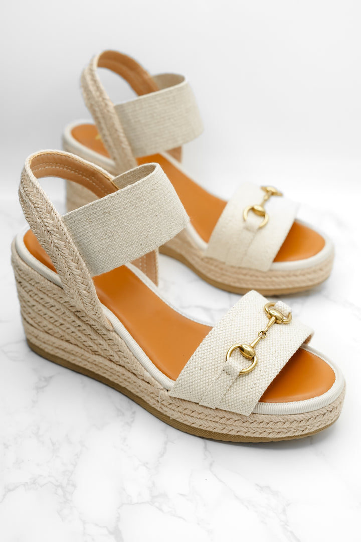 MIA Textured Fabric Espadrille Platform Wedge Sandal - Freckled Poppy