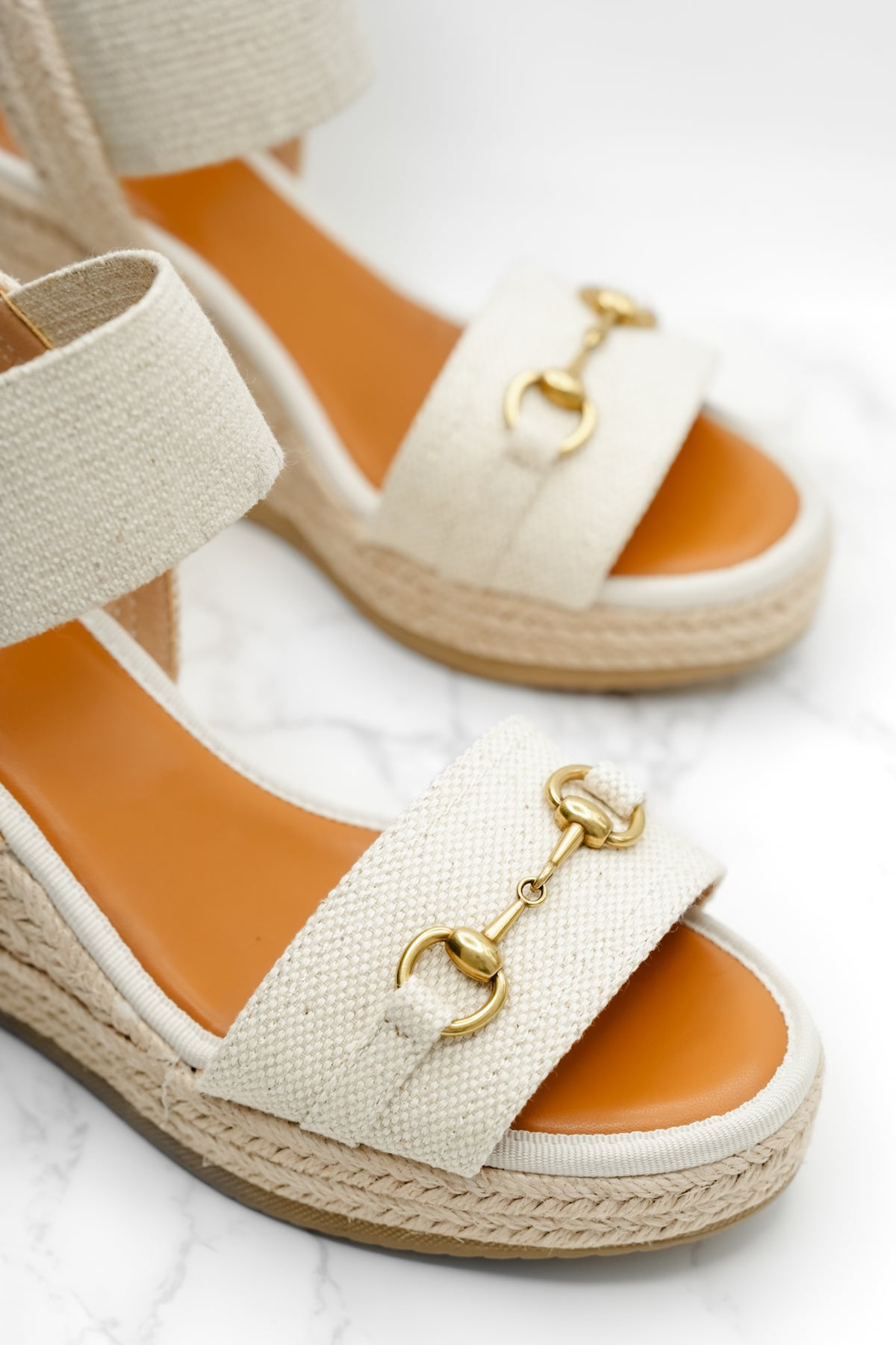 MIA Textured Fabric Espadrille Platform Wedge Sandal - Freckled Poppy