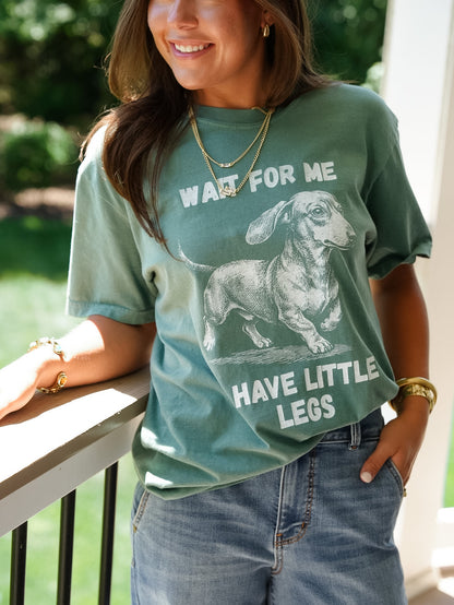 Plus/Reg Short Sleeve "Wait For Me..." Graphic Tee - Freckled Poppy