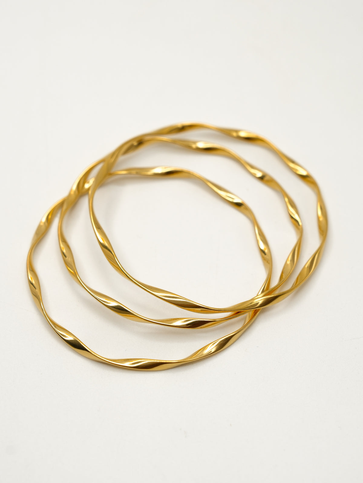 Gold 3 Piece Twisted Bangle Set - Freckled Poppy