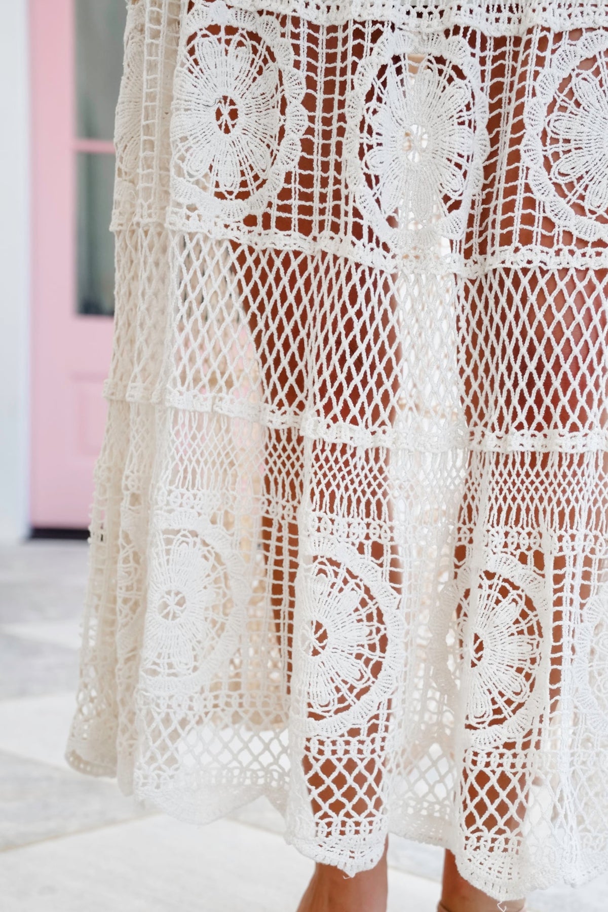 POL Crochet Elastic Waist Skirt - Freckled Poppy