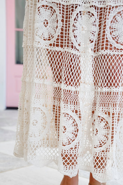 POL Crochet Elastic Waist Skirt - Freckled Poppy
