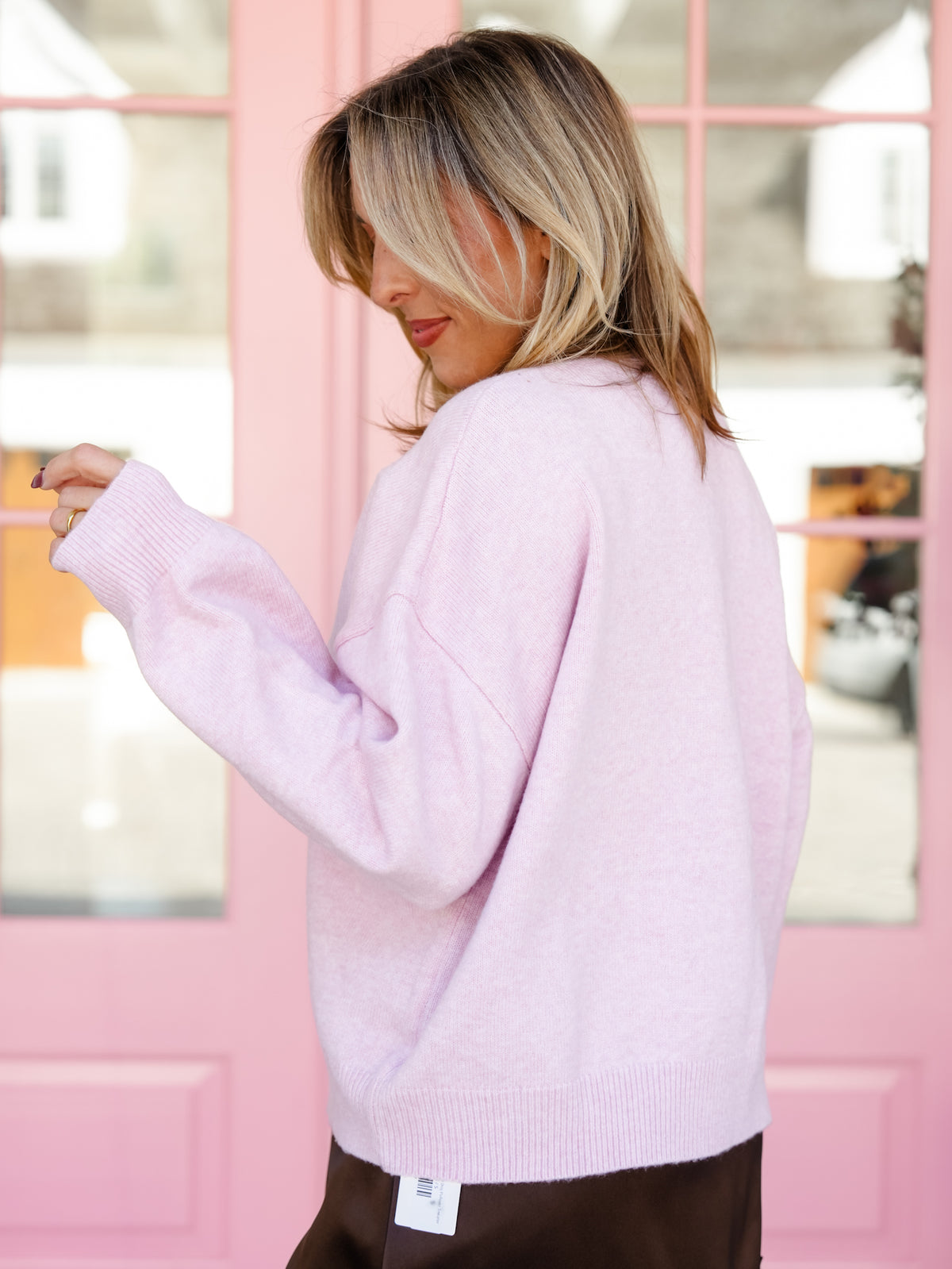Blush Long Sleeve St. Bernard Dog Pullover Sweater