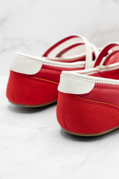 Shu Shop Mary Jane Flat with White Accents - Freckled Poppy