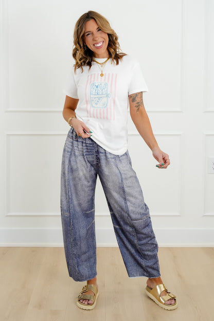 Plus/Reg Short Sleeve "Sardine" Graphic Tee - Freckled Poppy