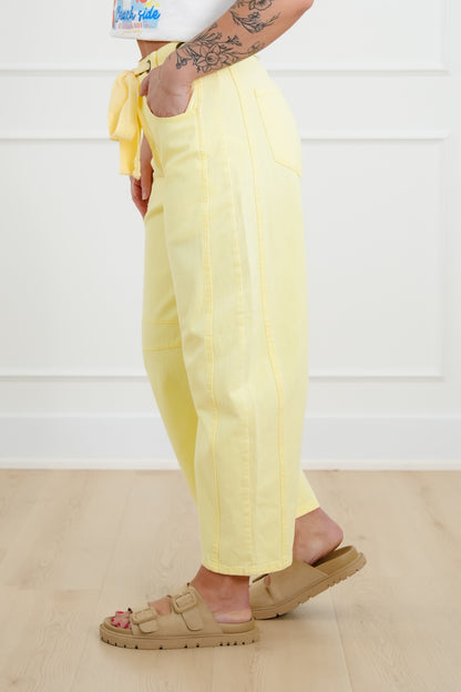Restock! Wash High Waist Barrel Pants with Belt - Freckled Poppy