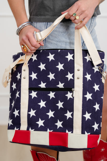 Stars and Stripes USA Flag Canvas Tote Bag - Freckled Poppy
