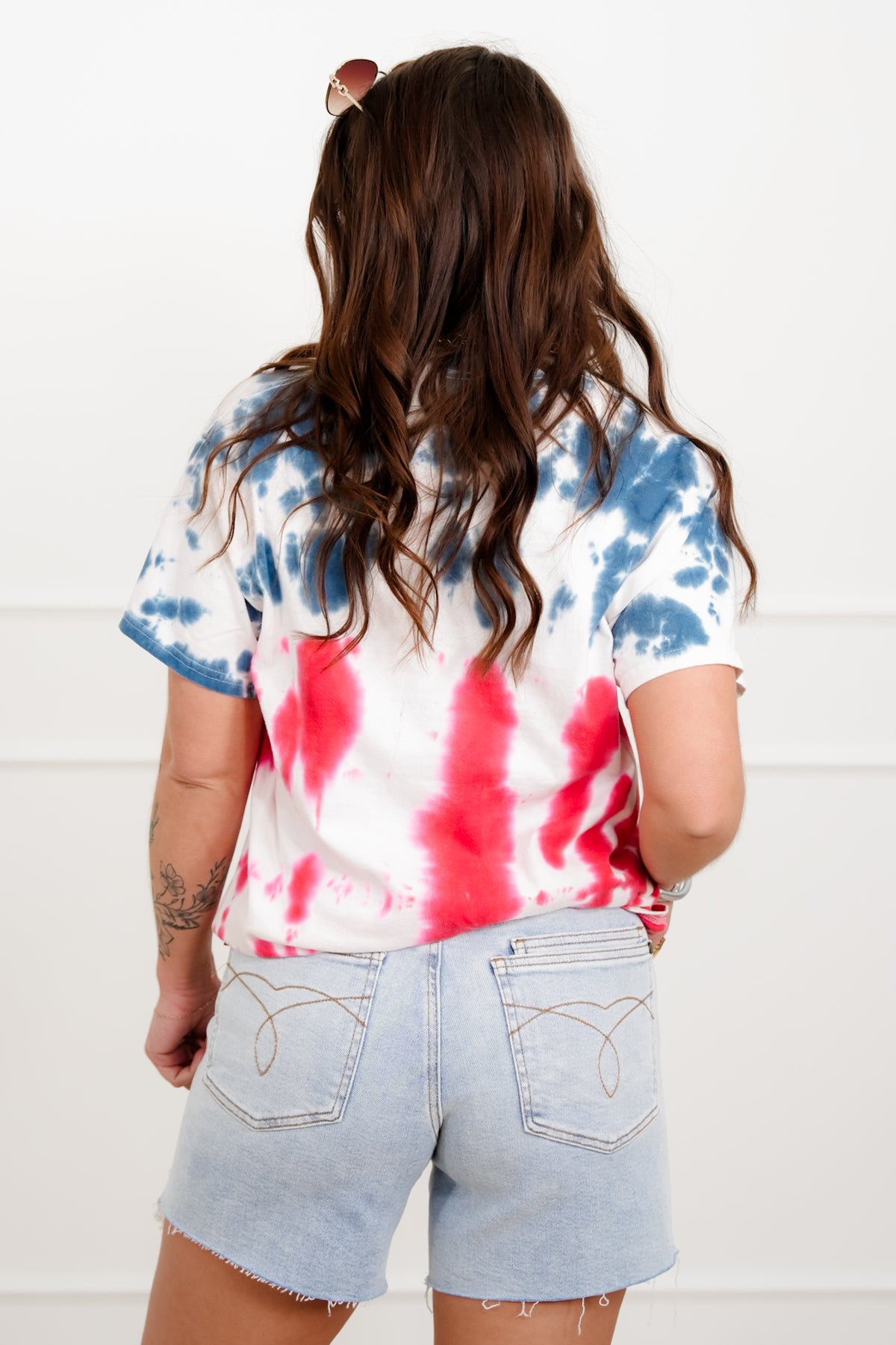 Plus/Reg Short Sleeve Tie Dye "1776" Graphic Tee - Freckled Poppy