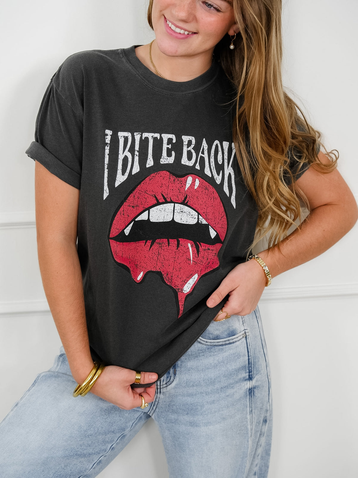 Plus/Reg Short Sleeve I Bite Back Graphic Tee - Freckled Poppy