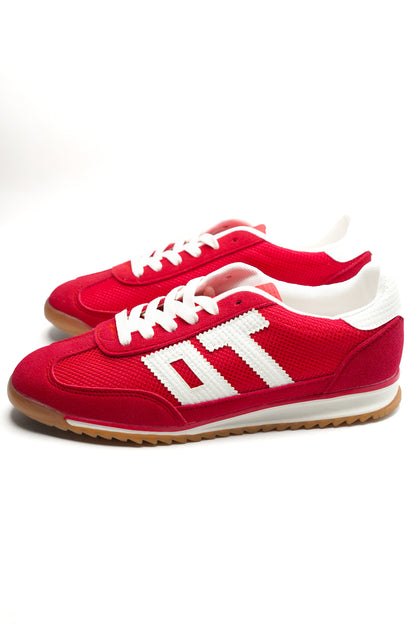 Restock! Retro Mesh Vegan Suede Lace Up Sneaker - Freckled Poppy