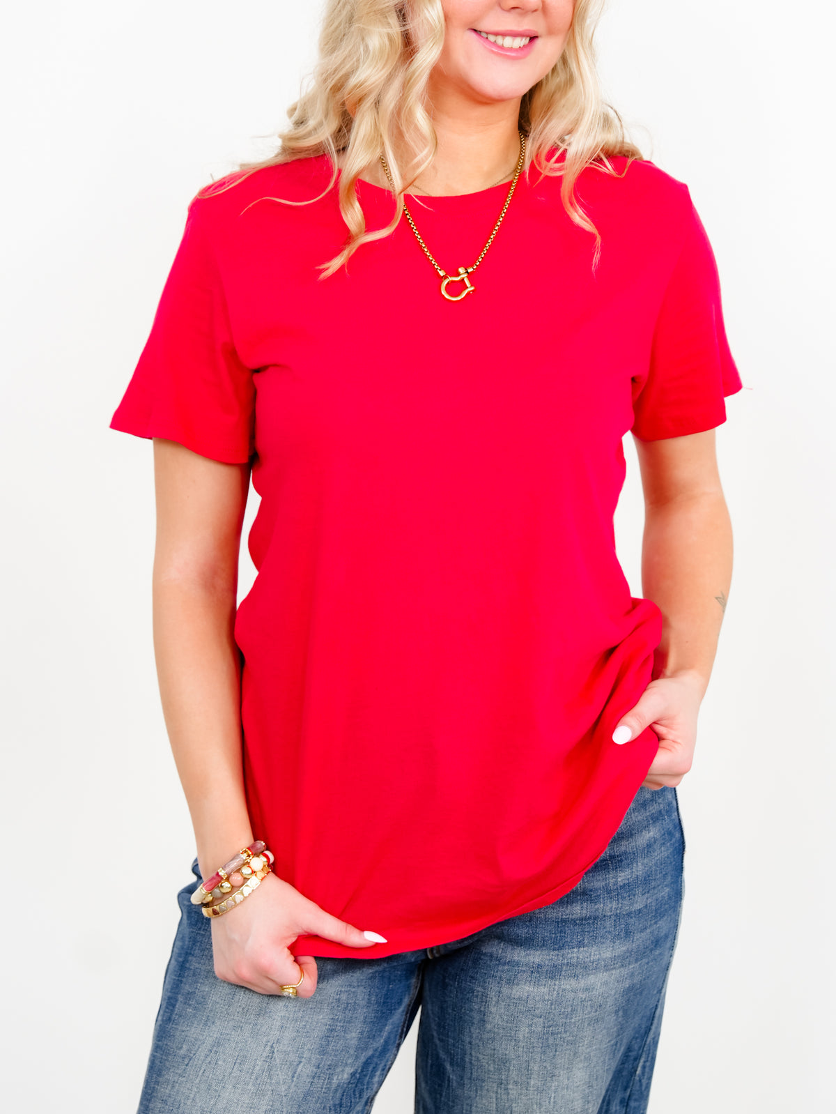 Door Buster! Zenana Cotton Boyfriend Round Neck Tee