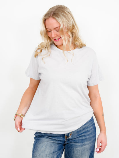 Door Buster! Zenana Cotton Boyfriend Round Neck Tee