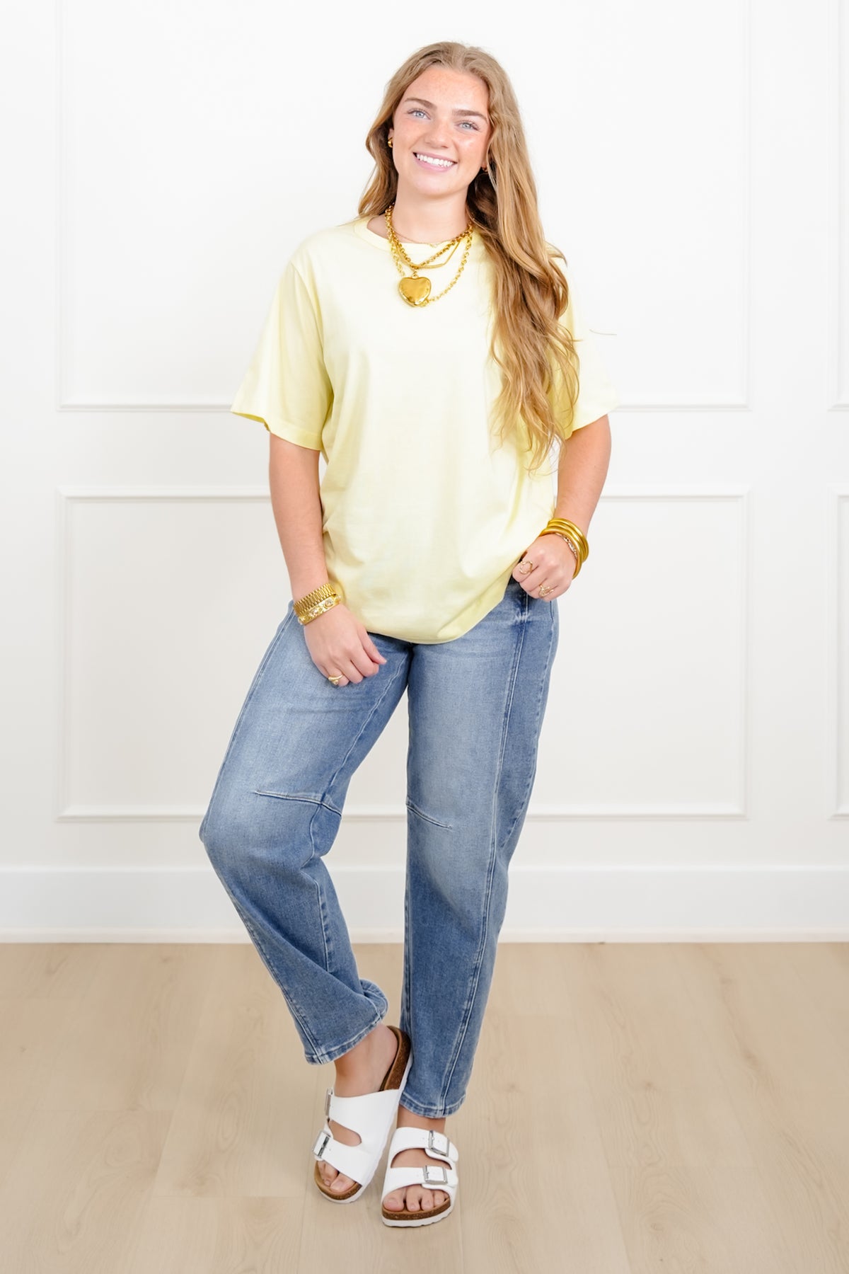 Door Buster! Solid Short Sleeve Crew Neck Tee - Freckled Poppy