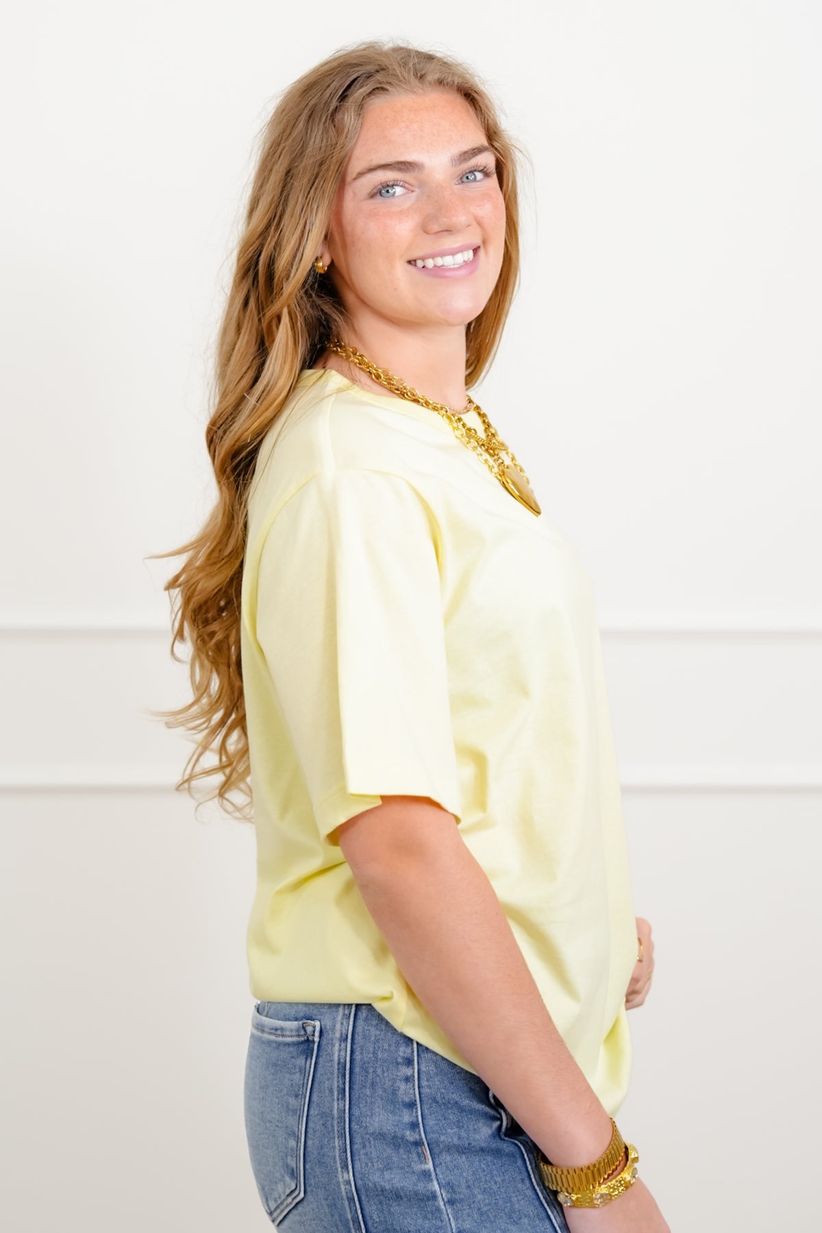 Door Buster! Solid Short Sleeve Crew Neck Tee - Freckled Poppy