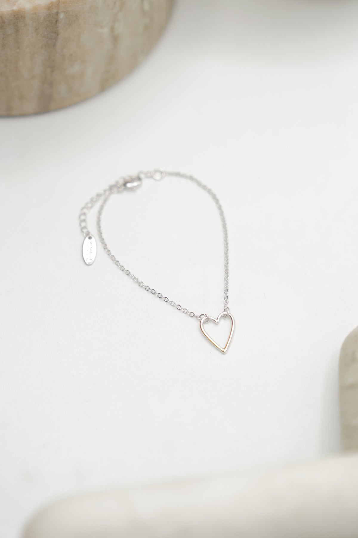 Open Heart Bracelet - Freckled Poppy
