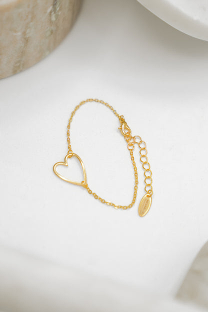Open Heart Bracelet - Freckled Poppy