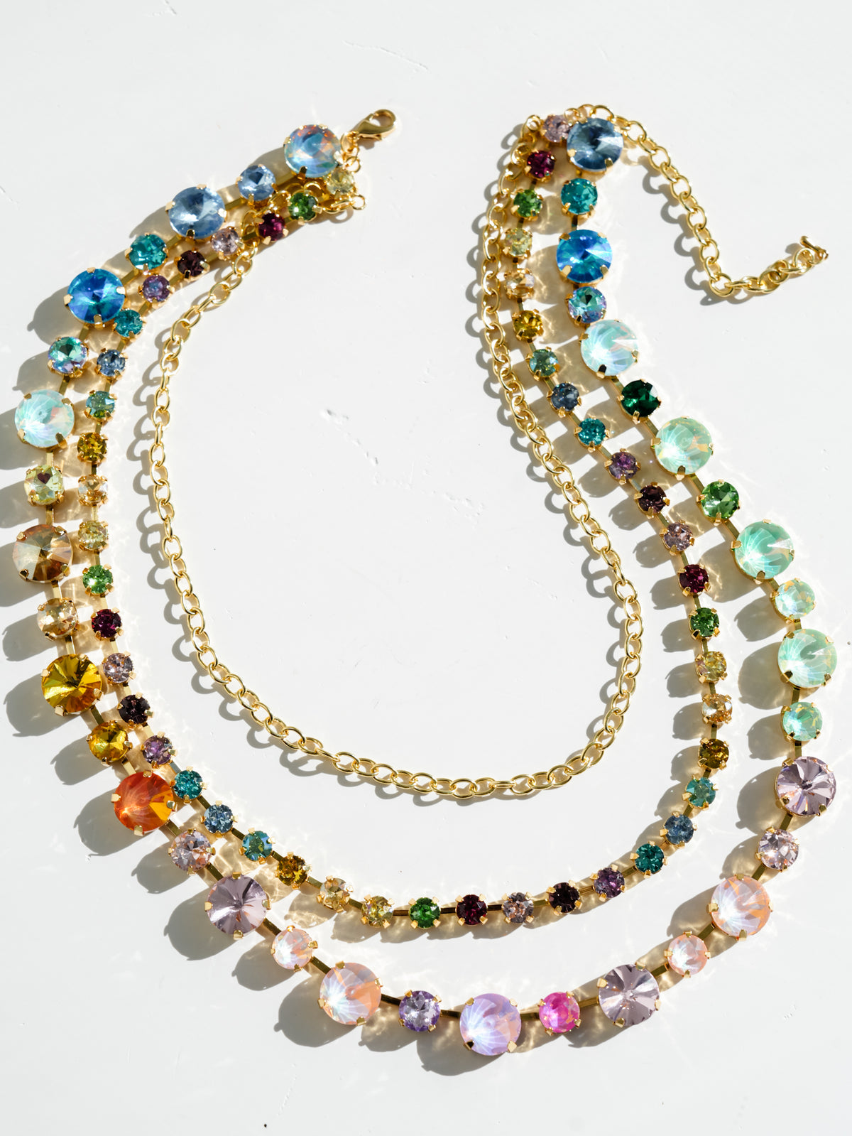 The Seraphina Layered Rainbow Gemstone Necklace