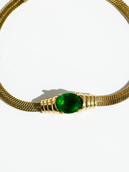 The Juliet Gold Herringbone Crystal Snake Bracelet