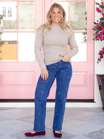 Door Buster! Ribbed Mock Neck Long Sleeve Knit Top