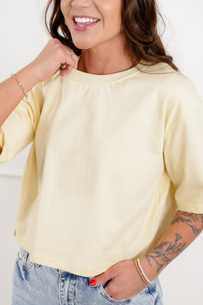 Plus/Reg "The Marlow" Nico Threads Short Sleeve Crew Neck Top - Freckled Poppy