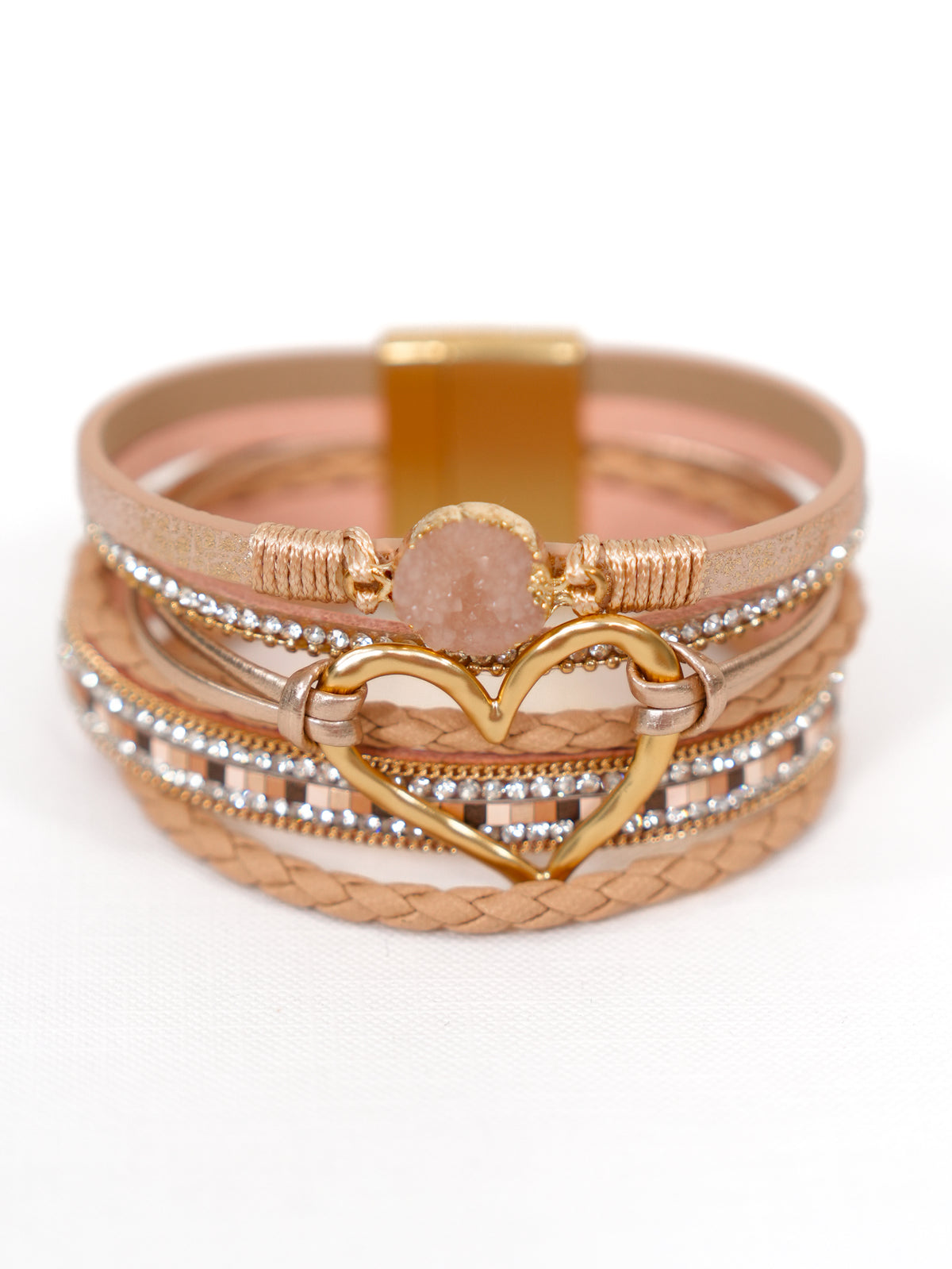 Boho Layered Heart Bracelet