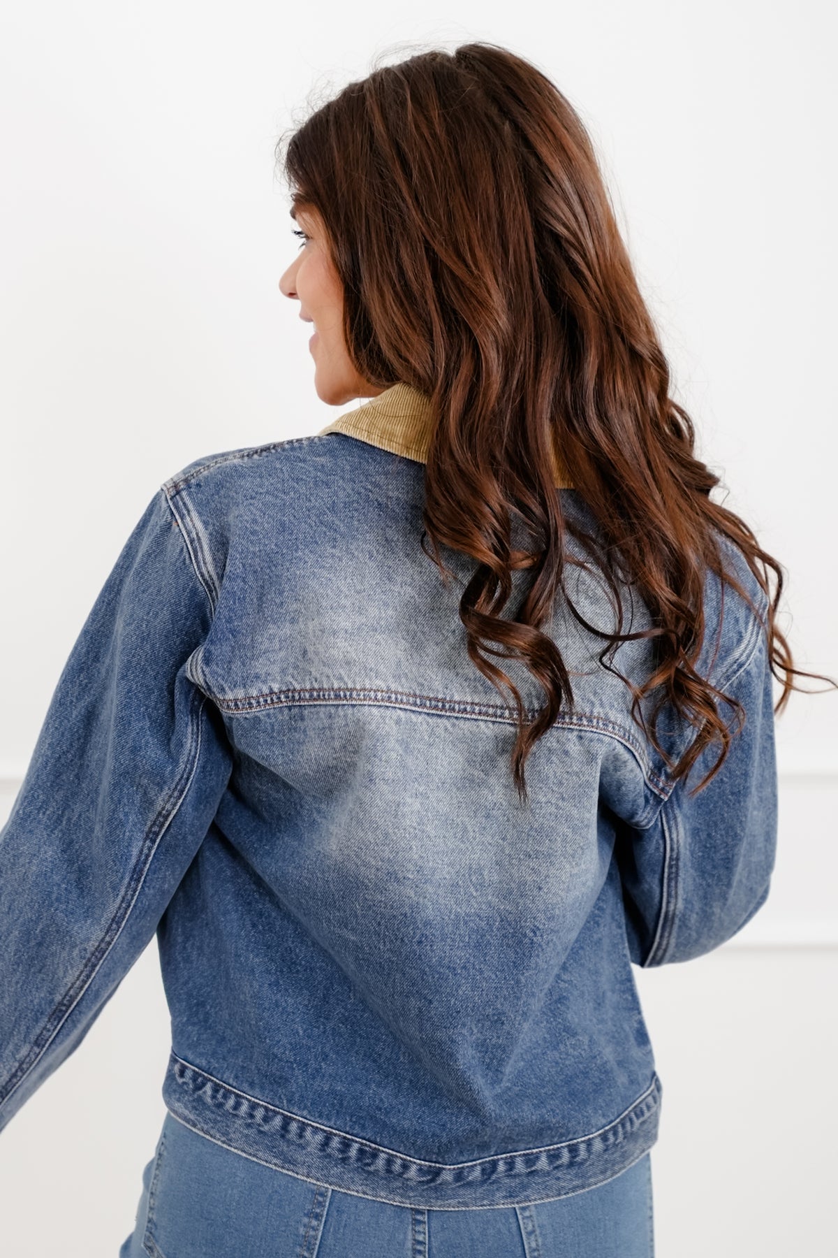 Plus/Reg Judy Blue Medium Wash Barn Jacket - Freckled Poppy