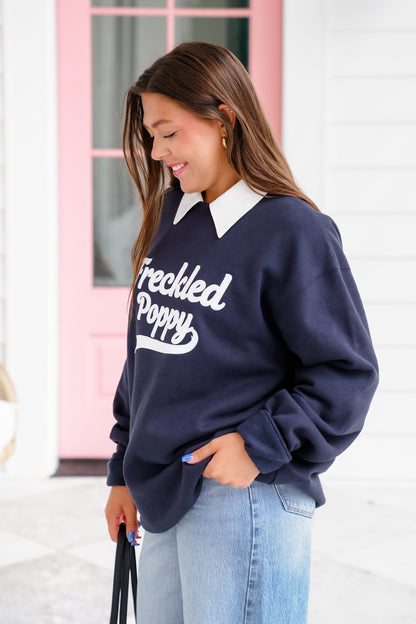 Plus/Reg Long Sleeve "Freckled Poppy" Graphic Sweatshirt - Freckled Poppy