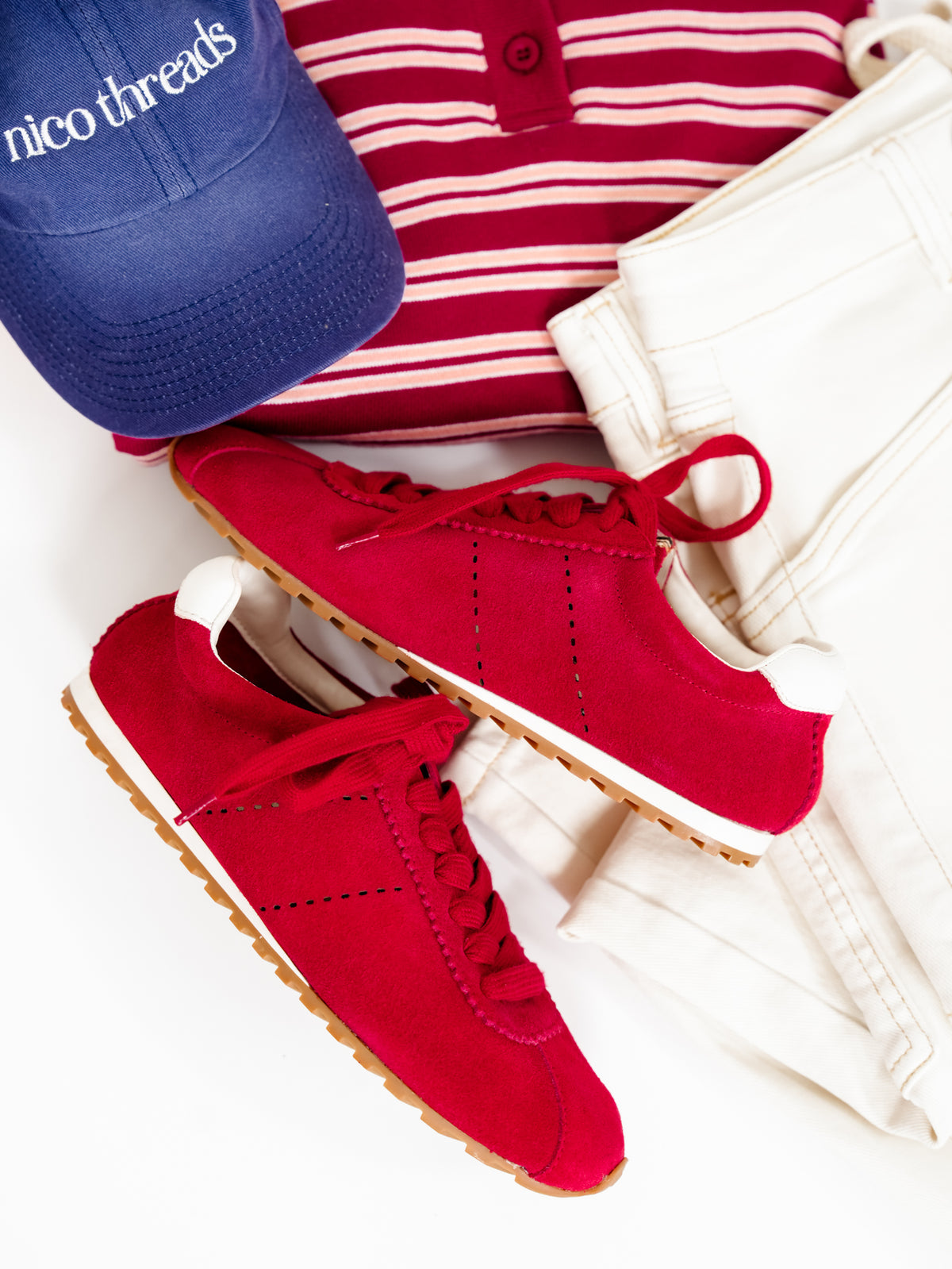 Shu Shop Vegan Suede Lace Up Sneaker - Freckled Poppy